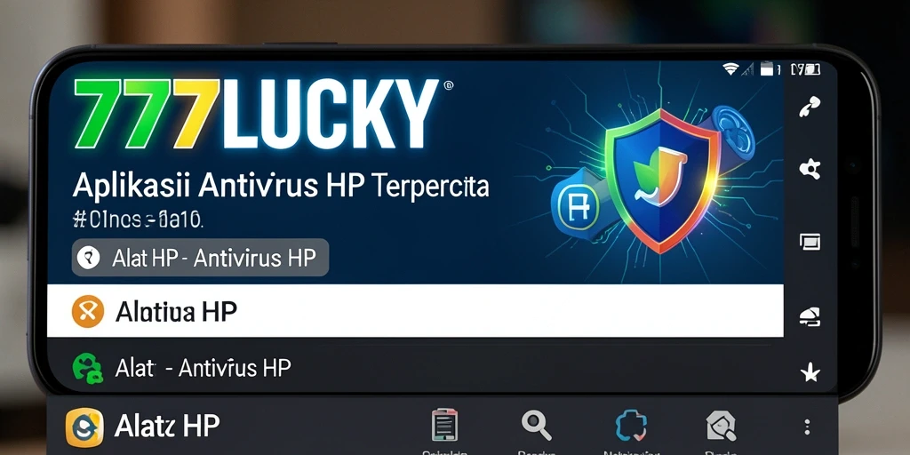 Tampilan antarmuka aplikasi Antivirus HP 777LUCKY yang mudah digunakan.