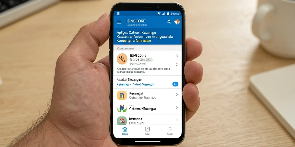 Tampilan utama IDNSCORE yang ramah pengguna untuk catatan keuangan.