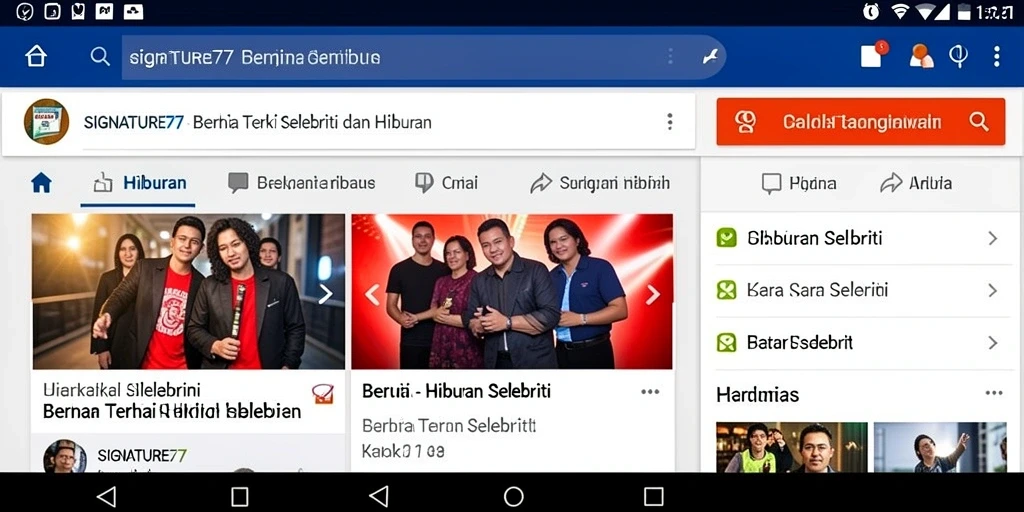 Tampilan antarmuka SIGNATURE77 yang menarik dan informatif.