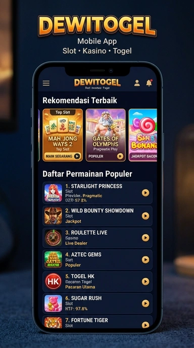 Tampilan katalog aplikasi dewitogel