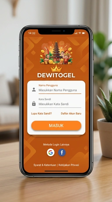 Tampilan halaman login dewitogel